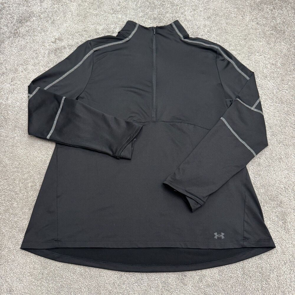 Under Armour Cold Weather Half Zip Pullover Womens 1X Black Training Stretch Fit